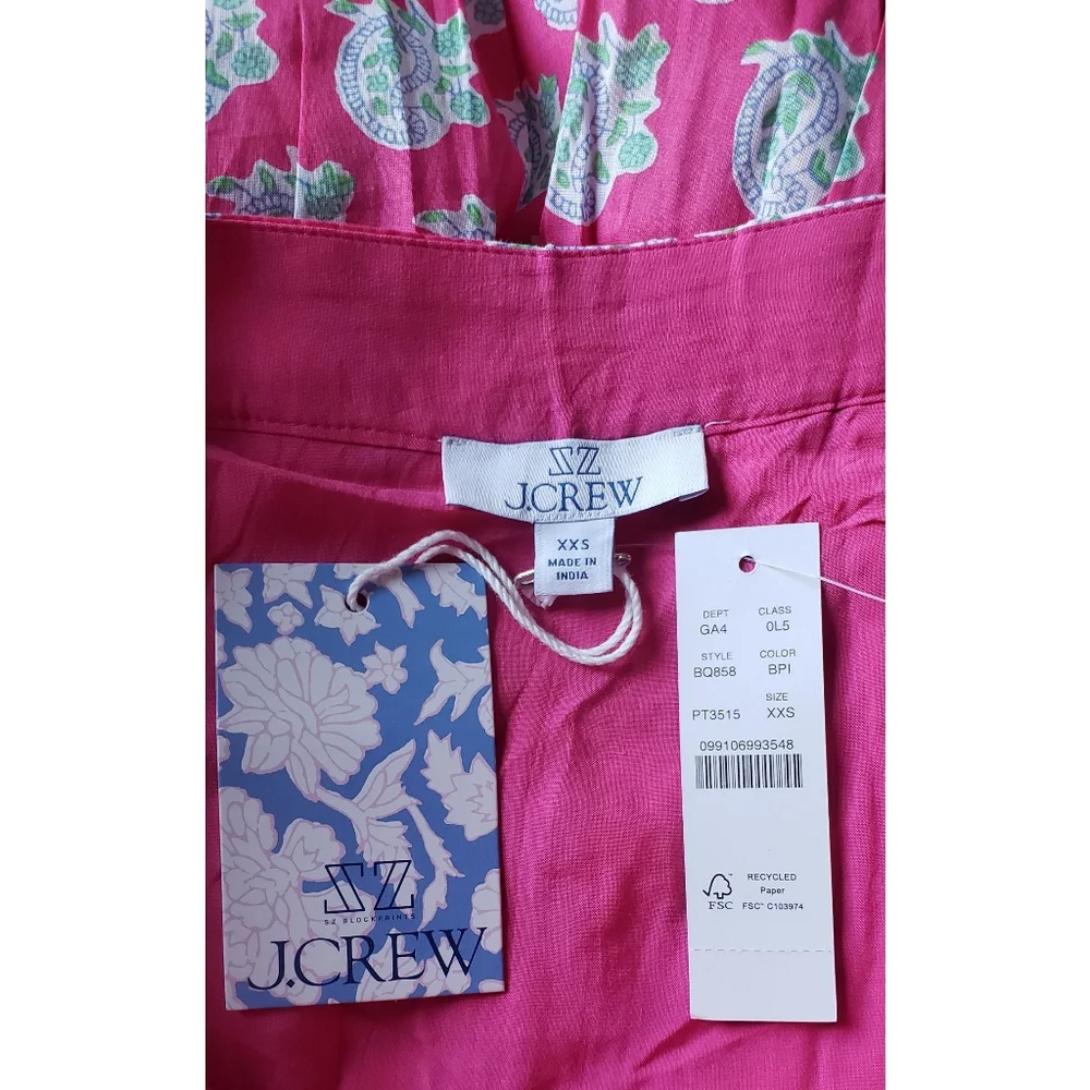 81. SZ Blockprints™ X J.Crew tie-front tiered maxi dress in bright-pink paisley - Picture 12 of 13